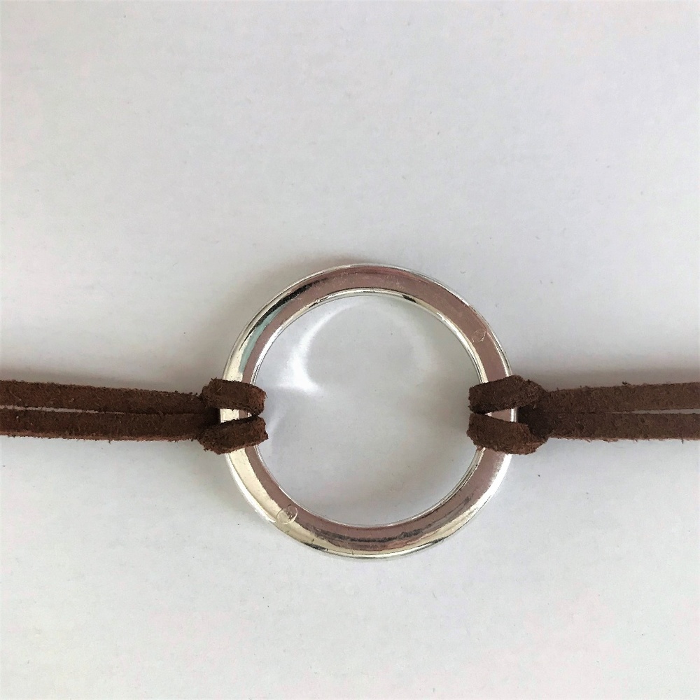 "Mandy" Suede Choker Necklace With Dual Band Ring - Picture 2 of 6